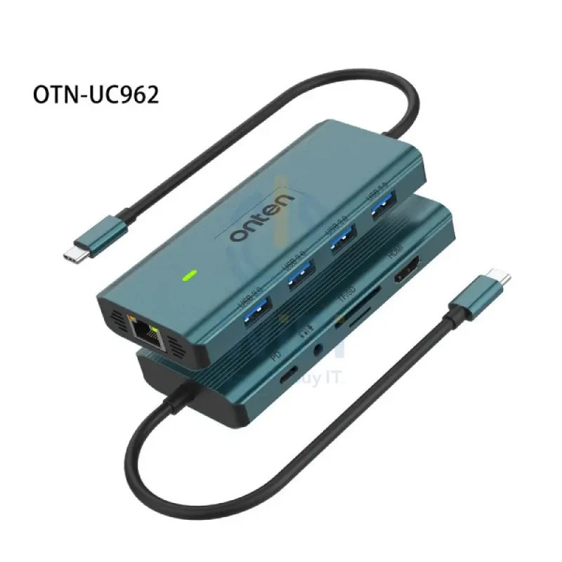 Onten UC962 10-in-1 USB-C Multi-Function Docking Station - Green
