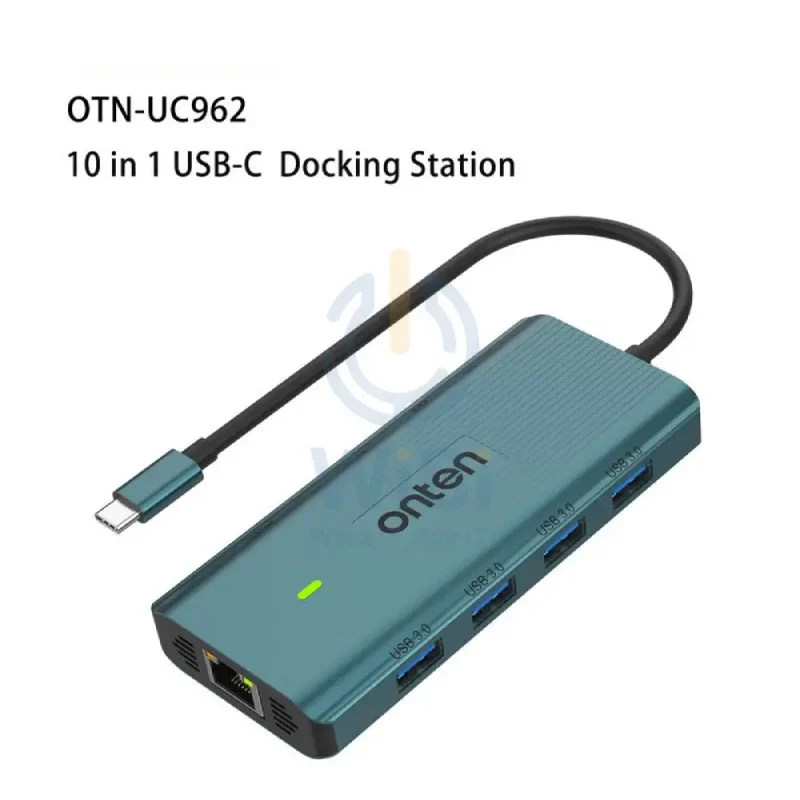 Onten UC962 10-in-1 USB-C Multi-Function Docking Station - Green