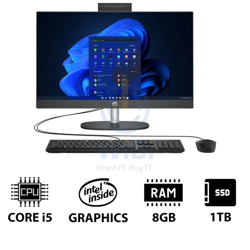 HP ProOne 240 G10 AIO - i5 / 8GB / 1TB (NVMe M.2 SSD) / 23.8" FHD Non-Touch / Win 11 Pro / 1YW / Grey - Desktop