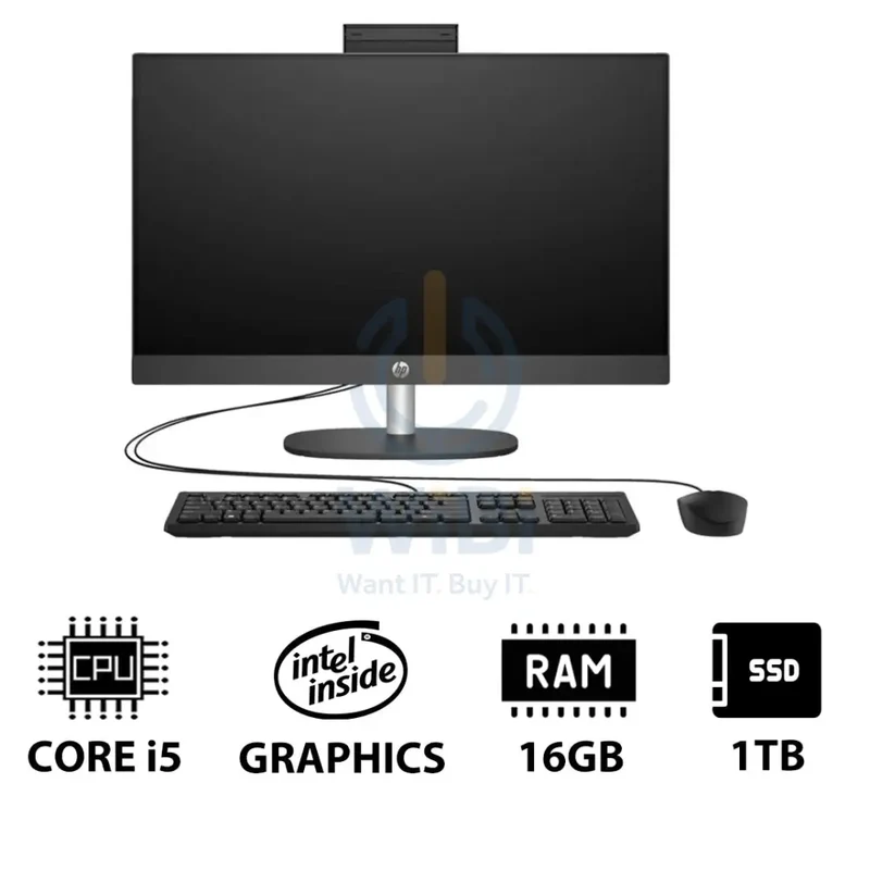 HP ProOne 240 G10 AIO - i5 / 16GB / 1TB (NVMe M.2 SSD) / 23.8" FHD Non-Touch / DOS (Without OS) / 1YW / Grey - Desktop