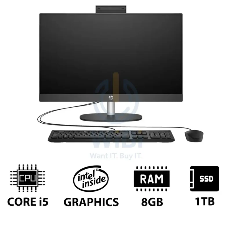 HP ProOne 240 G10 AIO - i5 / 8GB / 1TB (NVMe M.2 SSD) / 23.8" FHD Non-Touch / DOS (Without OS) / 1YW / Grey - Desktop