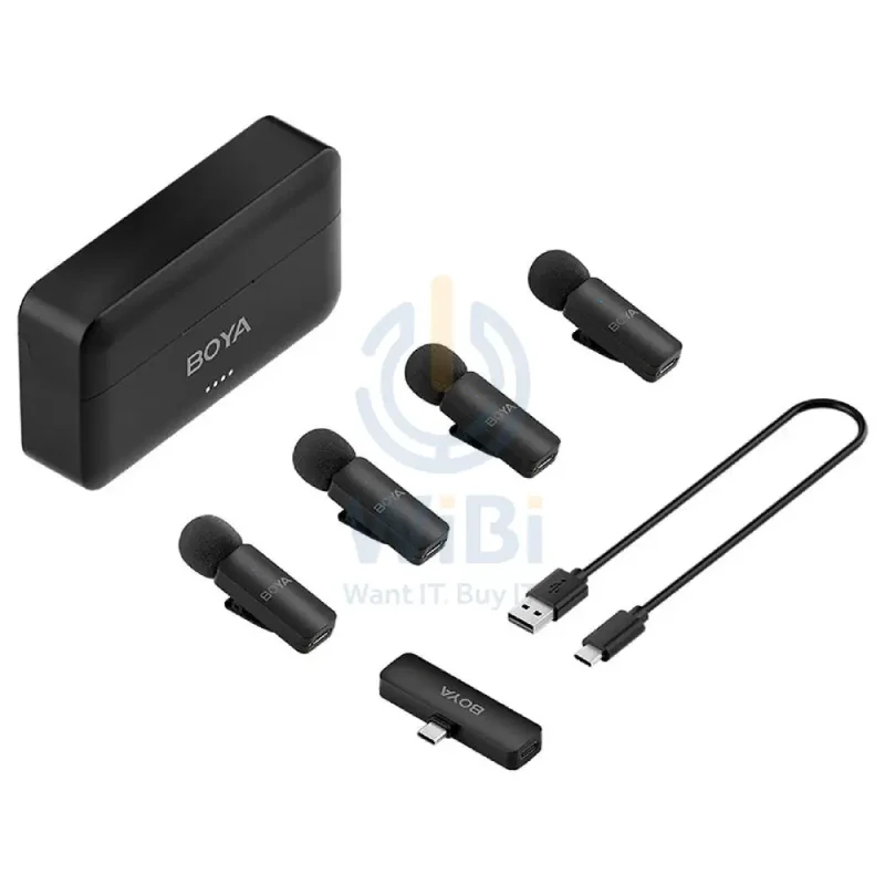BOYA BY-V4U Ultracompact 4-Person Wireless Microphone System - USB-C / Black