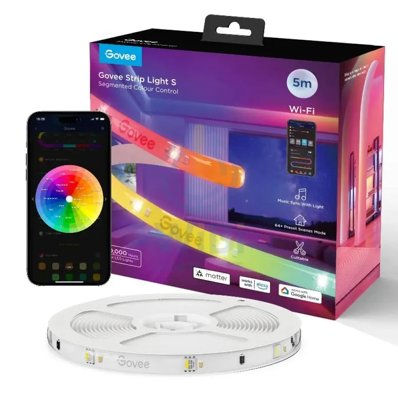 شريط إضاءة LED جوي مع طبقة حماية - بلوتوث / 5 متر / RGBIC