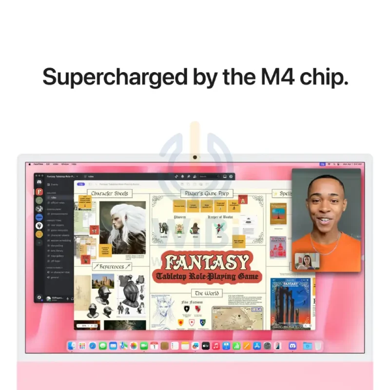 Apple iMac - 24" Standard Glass / M4 / 10-Core CPU / 10-Core GPU / 16 Core Neural Engine / 32GB RAM / 1TB SSD / Arb/Eng / English / Pink / 3YW