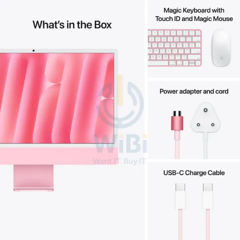 Apple iMac - 24" Standard Glass / M4 / 10-Core CPU / 10-Core GPU / 16 Core Neural Engine / 32GB RAM / 1TB SSD / Arb/Eng / English / Pink / 3YW