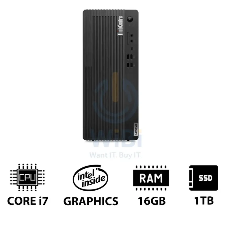 Lenovo ThinkCentre M70t Gen 5 - i7 / 16GB / 1TB (NVMe M.2 SSD) / Win 11 Pro / 1YW - Desktop