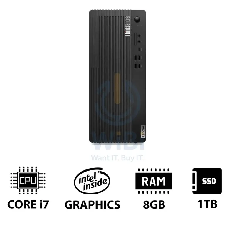 Lenovo ThinkCentre M70t Gen 5 - i7 / 8GB / 1TB (NVMe M.2 SSD) / DOS (Without OS) / 1YW - Desktop