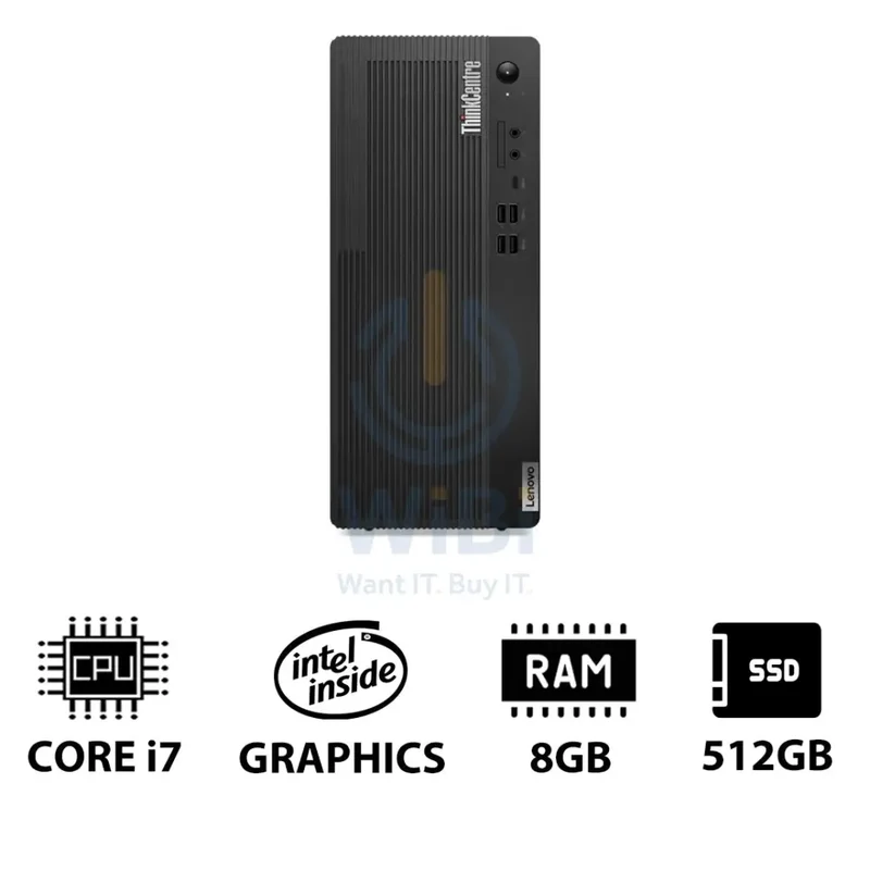 Lenovo ThinkCentre M70t Gen 5 - i7 / 8GB / 512GB (NVMe M.2 SSD) / Win 11 Pro / 1YW - Desktop