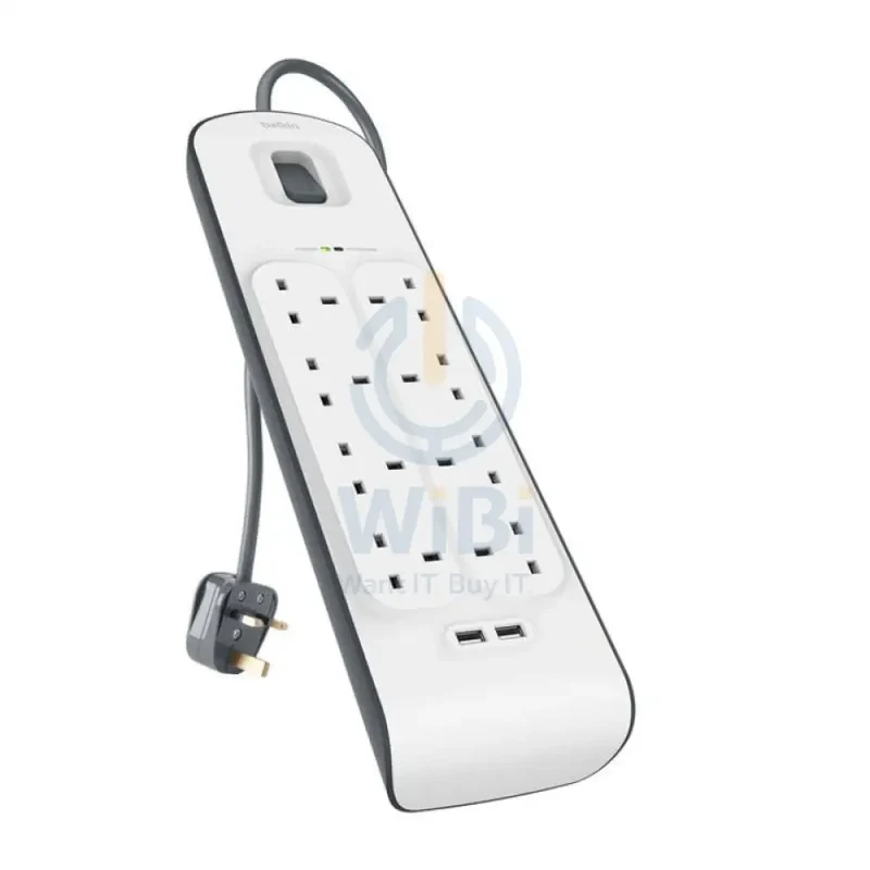 Belkin 8 Way Surge Protection Strip - 18W / 2 Meter / USB-A / USB-C / White