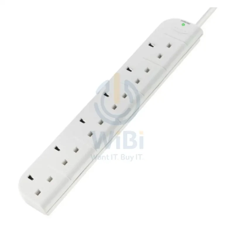 Belkin 6 Way Surge Protection Strip - 1 Meter / White