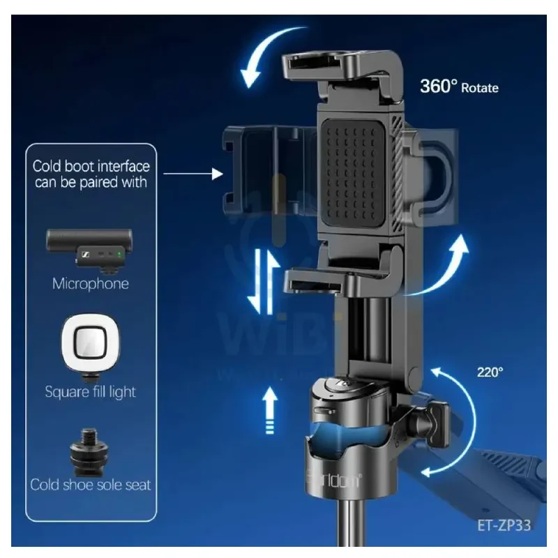 Earldom ET-ZP33 3-in-1 Tripod Selfie Sticks - Black