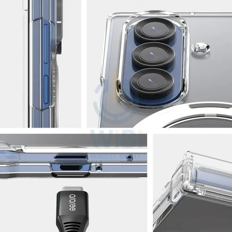 Araree Nukin 360 Magsafe Stand With Hinge Protection Case - Samsung Galaxy Z Fold 7 / Clear