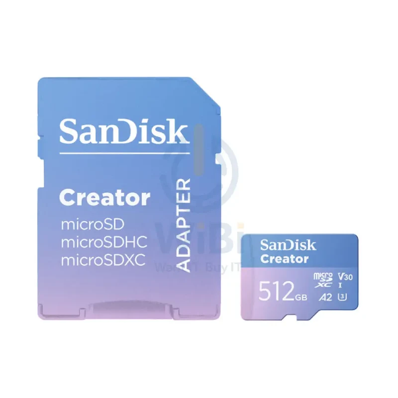 SanDisk Creator microSD Card with Adapter - 512GB / UHS-I / Up to 190MB/s / Adobe Lightroom (3-Months Subscription)