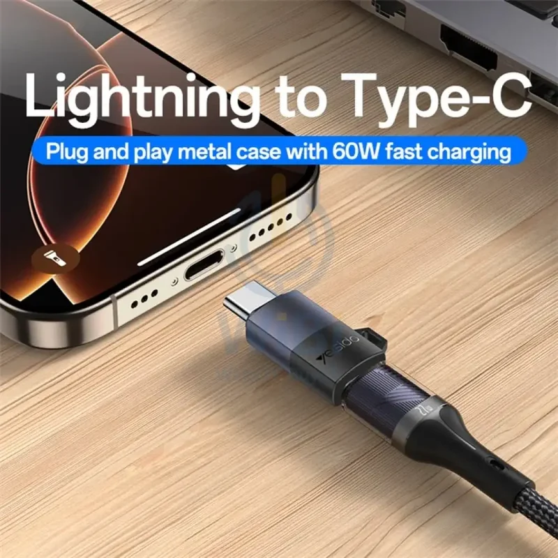 Yesido GS28 Lightning Charging Adapter - 60W / USB-C / Black
