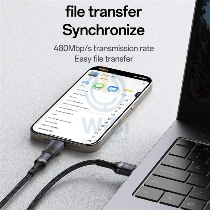 Yesido GS28 Lightning Charging Adapter - 60W / USB-C / Black