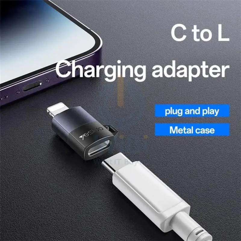 Yesido GS27 USB-C Charging Adapter - Lightning / Black