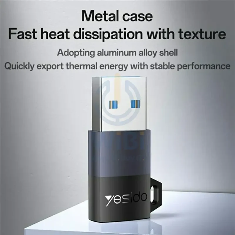 Yesido GS34 USB-C Charging Adapter - Up to 480Mbps / USB-A / Black