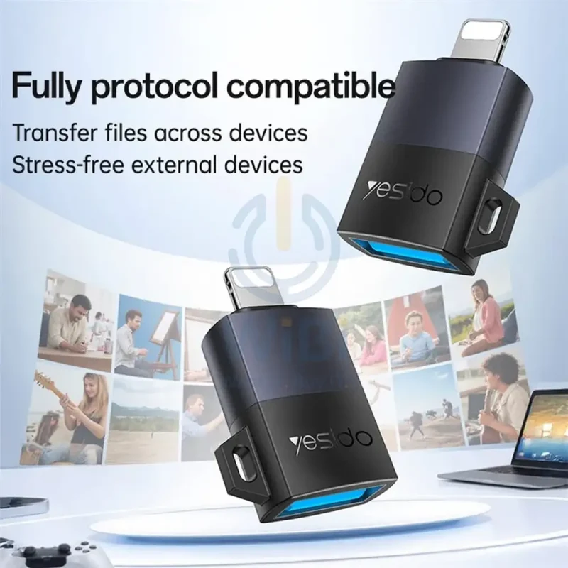 Yesido GS32 USB OTG Adapter - Up to 480Mbps / Lightning / Black