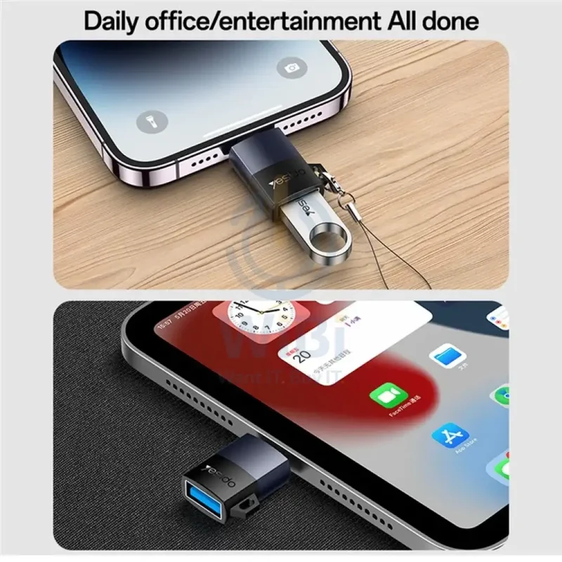 Yesido GS32 USB OTG Adapter - Up to 480Mbps / Lightning / Black