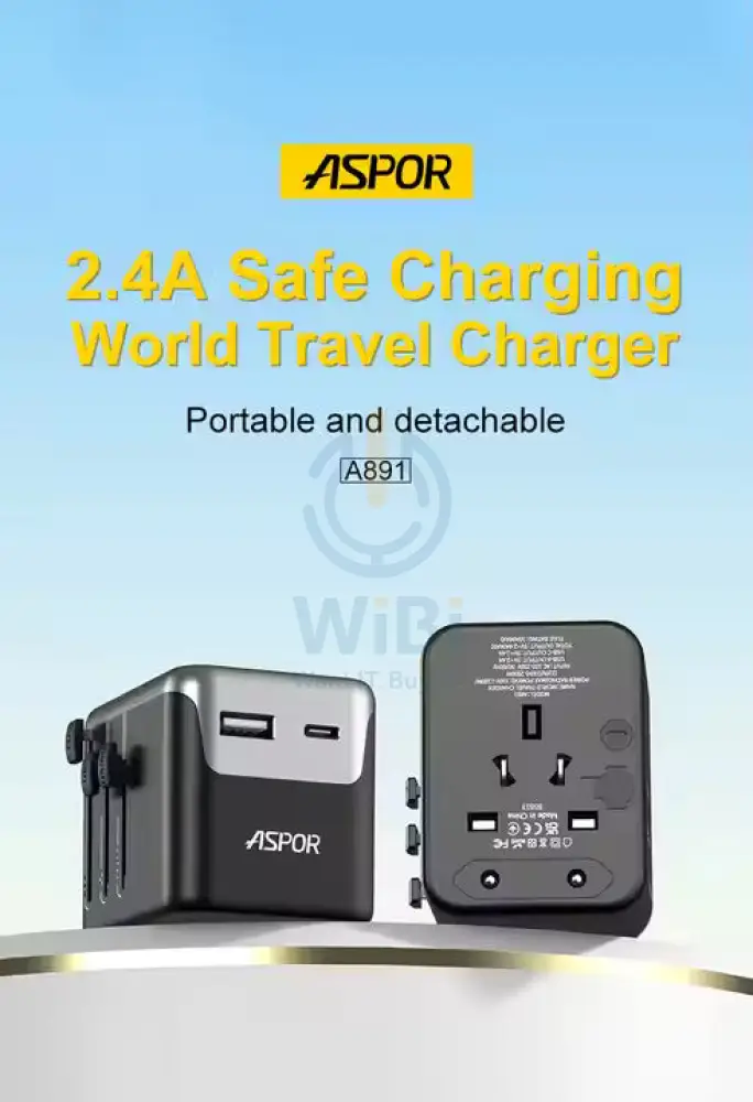 شاحن أسبور A891 بقدرة 12 واط سريع PD - 12 واط / أسود