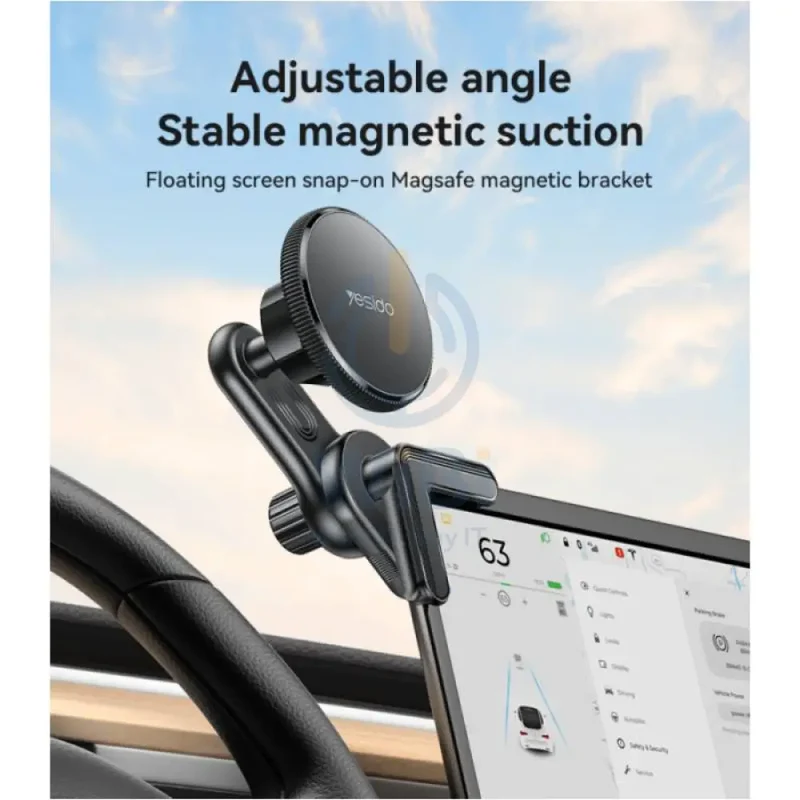Yesido C213 360 Snap-on Magnet(6 pcs) Car Phone Holder - Black