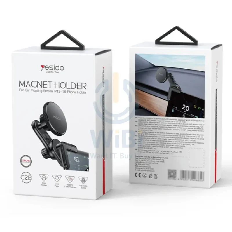 Yesido C213 360 Snap-on Magnet(6 pcs) Car Phone Holder - Black
