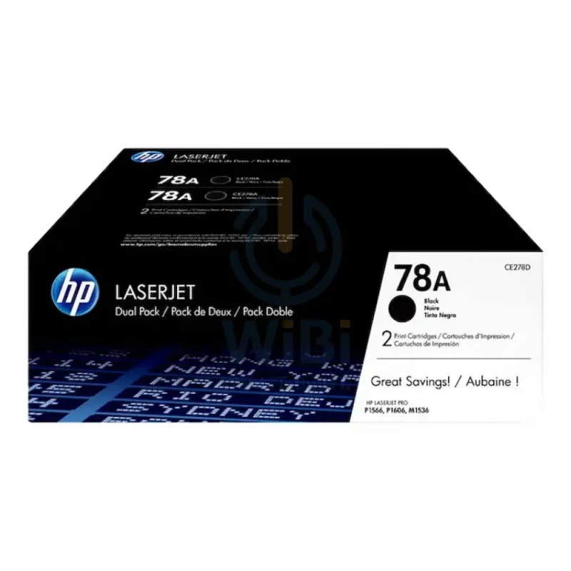 عبوتان أصليتان من خرطوشة حبر الليزر HP 78A باللون الأسود - 2100 صفحة