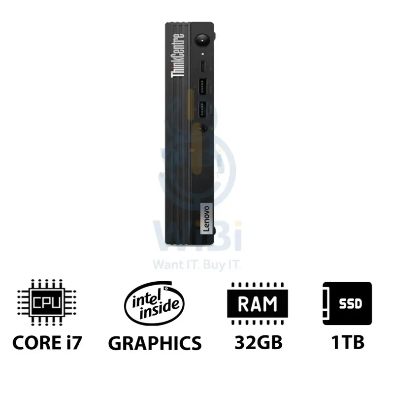 Lenovo ThinkCentre M70Q Gen 4 Tiny - i7 / 32GB / 1TB (NVMe M.2 SSD) / Win 11 Pro / VESA Mount / 3YW - Desktop