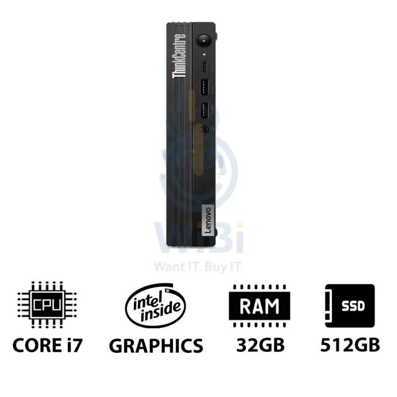 Lenovo ThinkCentre M70Q Gen 4 Tiny - i7 / 32GB / 512GB (NVMe M.2 SSD) / Win 11 Pro / VESA Mount / 3YW - Desktop