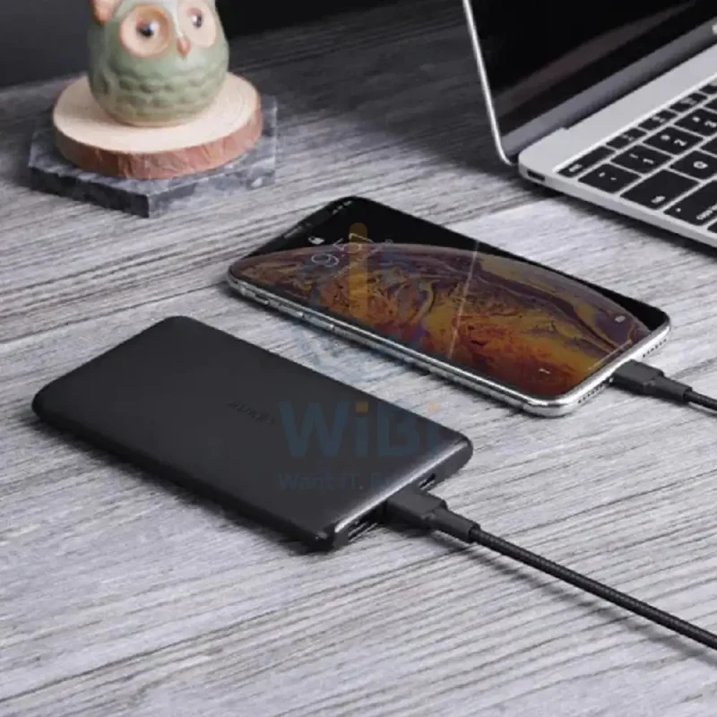 AUKEY On The Go Bundle (Wall Charger+ Power Bank + Braided Cable) - 20W / 10,000mAh / 1.2 Meter / Black
