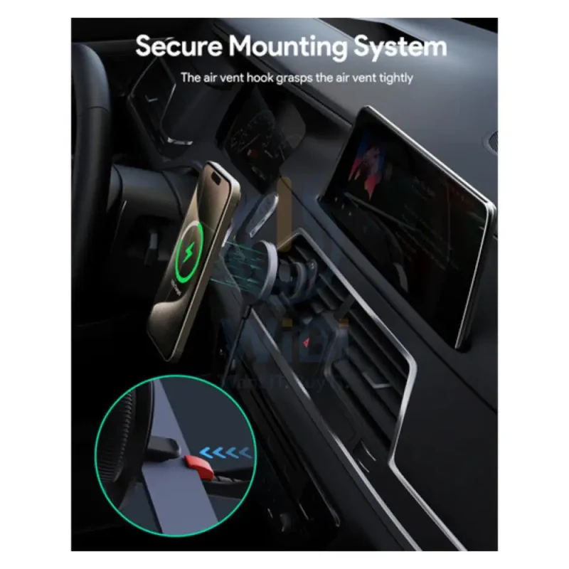 AUKEY Qi2 Wireless Car Vent Charging Mount Holder - 15W / Black