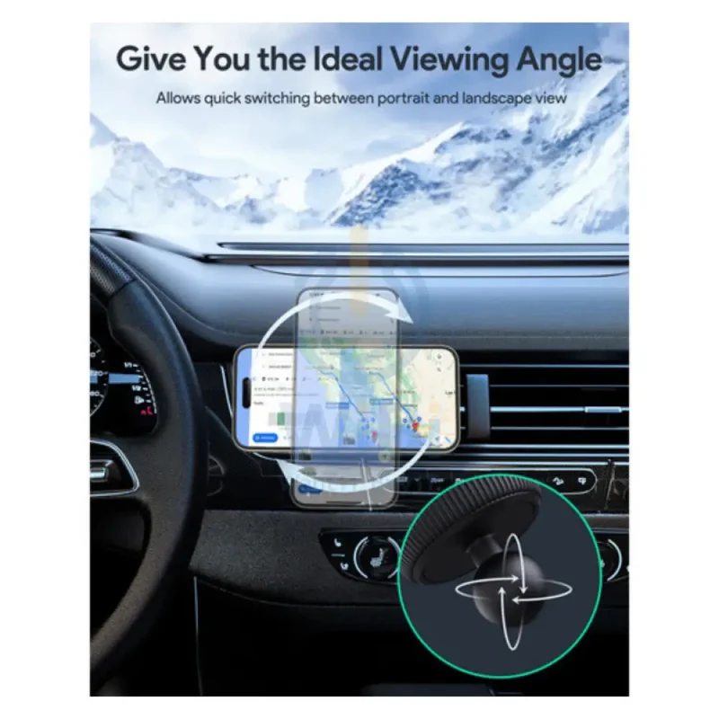 AUKEY Qi2 Wireless Car Vent Charging Mount Holder - 15W / Black