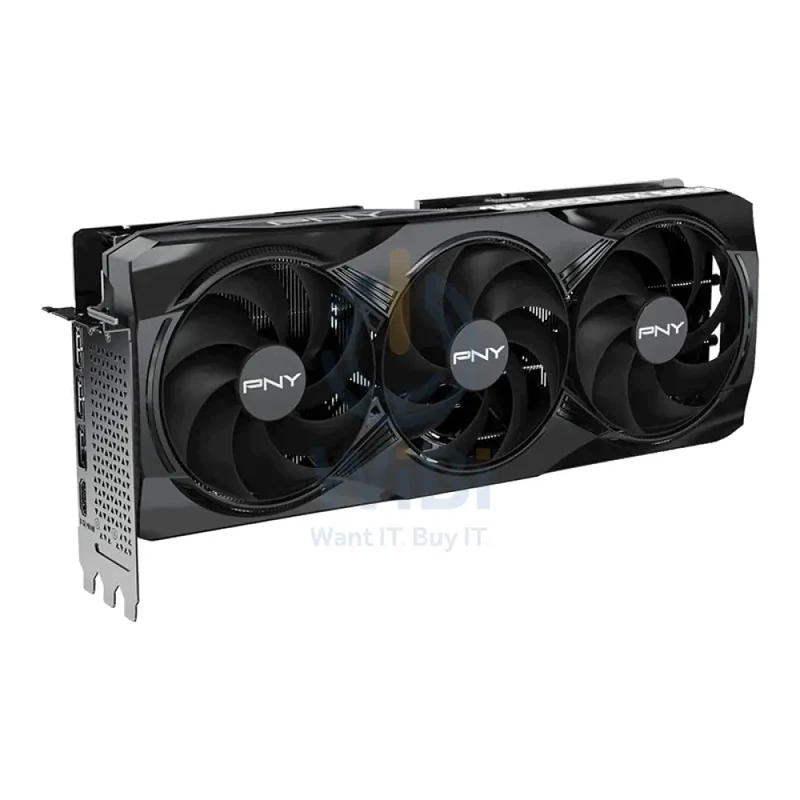 PNY NVIDIA GeForce RTX 5080 OC Triple Fan Graphics Card - 16GB / GDDR7 / 256-bit / PCIe 5.0 / DisplayPort 2.1 / HDMI 2.1 / One Year Warranty