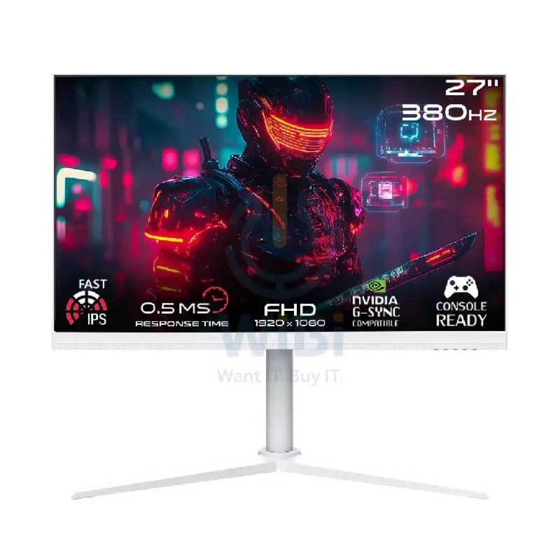 GameOn GOAP27FHD380IPS Artic Pro Series Gaming Monitor - 27" FHD / 380Hz / DisplayPort / HDMI / Audio Out - White