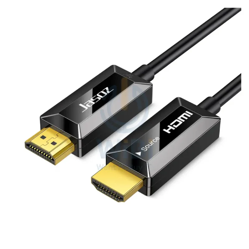 كابل جازوز HDMI بالألياف الضوئية، 8K، بسرعة 48 جيجابت في الثانية، بطول 25 متر، باللون الأسود