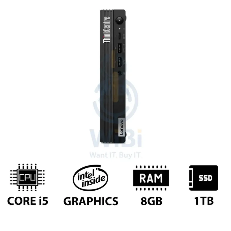 Lenovo ThinkCentre M70q Gen 4 Tiny - i5 / 8GB / 1TB (NVMe M.2 SSD) / Win 11 Pro / 1YW - Desktop