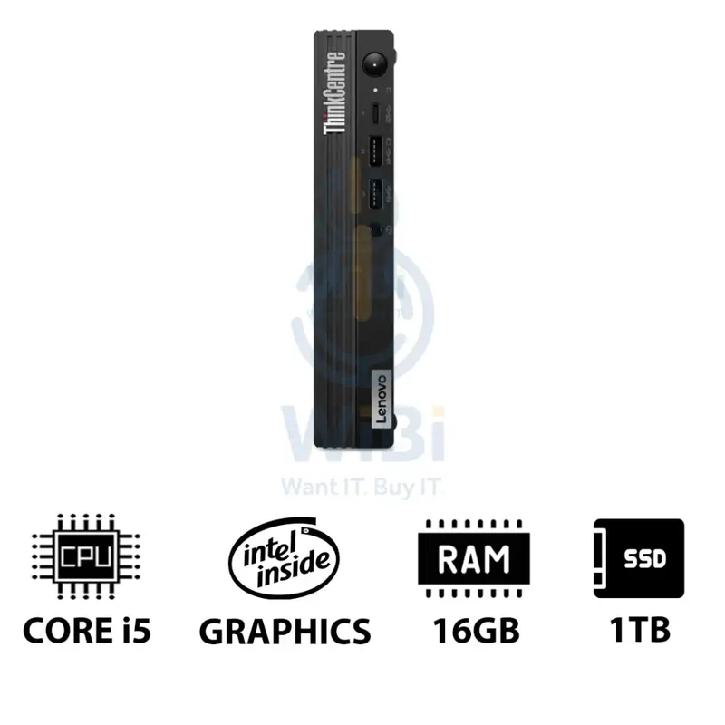 Lenovo ThinkCentre M70q Gen 4 Tiny - i5 / 16GB / 1TB (NVMe M.2 SSD) / DOS (Without OS) / 1YW - Desktop