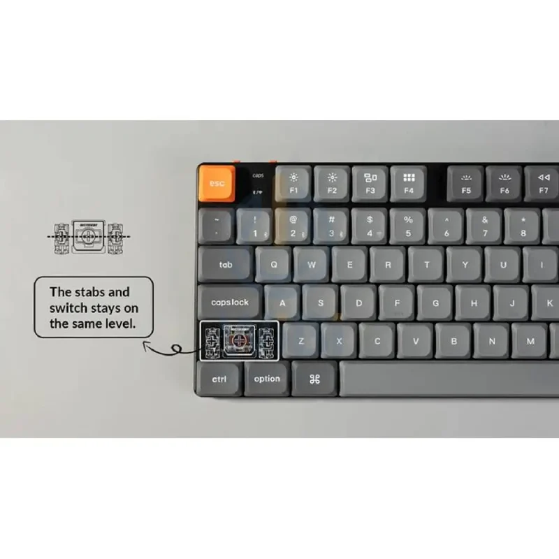 لوحة مفاتيح ألعاب ميكانيكية كيكرون K1 ماكس TKL بنسبة 80% مع سويتش قابل للتبديل - RGB / إنجليزي/عربي / أسود