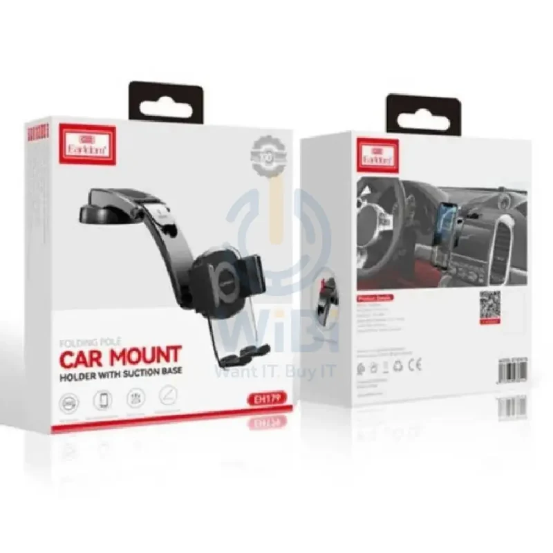 Earldom EH-179 Car Mobile Holder with Suction Base - Black