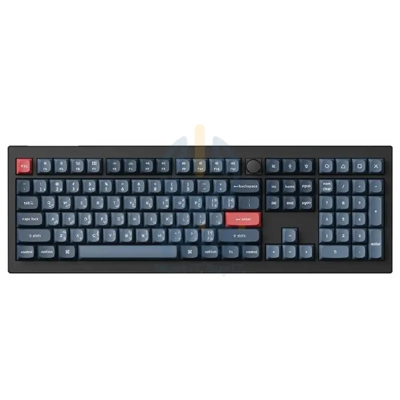 KeyChron V6 Max Swappable 100% Mechanical Gaming Keyboard - Wireless / RGB / English/Arabic / Carbon Black