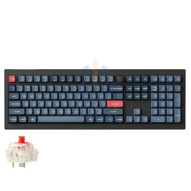 KeyChron V6 Max Swappable 100% Mechanical Gaming Keyboard - Wireless / RGB / English/Arabic / Carbon Black