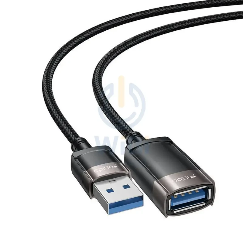 Yesido GS26 Aluminum Alloy USB Extension Cable - 1.5 Meter / USB - Black
