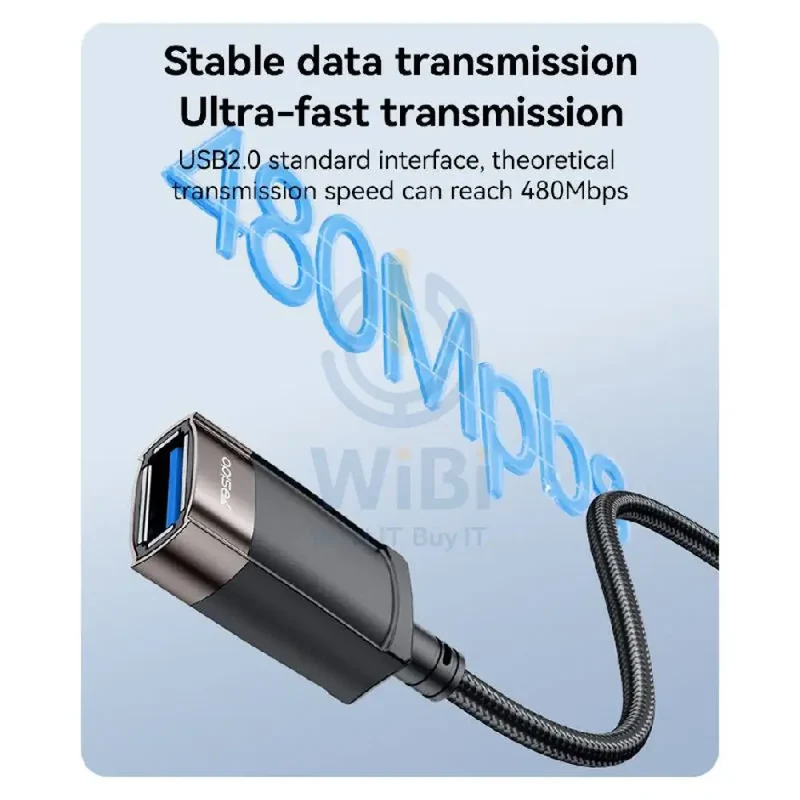 Yesido GS26 Aluminum Alloy USB Extension Cable - 1.5 Meter / USB - Black