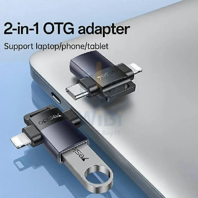 Yesido GS35 2-in-1 USB OTG Adapter - USB-A / Type-C / Lightning