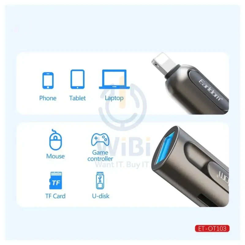 Earldom OT103 OTG Lighting Card Reader - USB-A / Lightning
