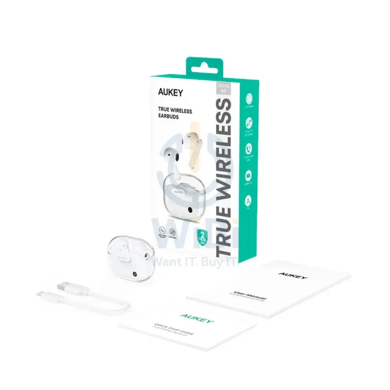 AUKEY EP-M2 True Wireless Earbuds - Bluetooth / 320mAh / White