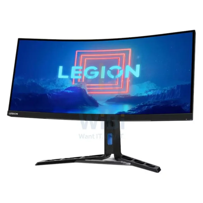 Lenovo Legion Y34wz-30 - 34" WQHD Mini-LED Curved / Up to 1 ms / Up to 180Hz / USB 3.2 Gen 1 / USB-C 3.2 Gen 1 / HDMI 2.1 / DP 1.4 / LAN / Speaker / Eyesafe / Raven Black - Gaming Monitor