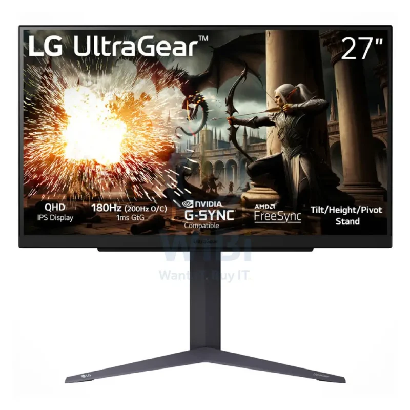 LG UltraGear 27" Gaming Monitor - 27" QHD 2K/ 1ms / 200Hz / DisplayPort / HDMI 2.1 - Gaming Monitor