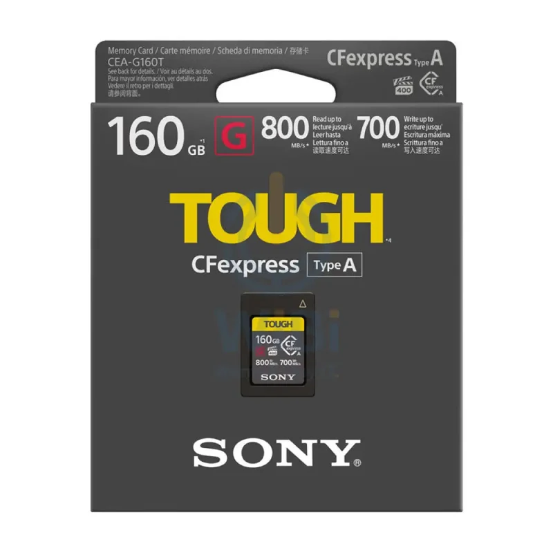 بطاقة ذاكرة سوني CFexpress Type A TOUGH – سعة 160 جيجابايت – سرعة 800 ميجابايت/ثانية