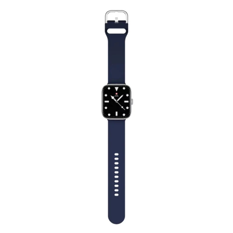 Swiss Military Alps 4 Blue Silicon Strap - Silver Frame / Smart Watch